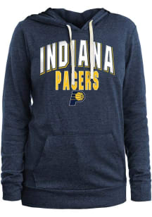 New Era Indiana Pacers Womens Navy Blue Biblend Hooded Sweatshirt