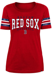 New Era Boston Red Sox Womens Red Brushed Short Sleeve T-Shirt