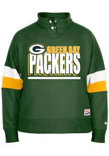 New Era Green Bay Packers Womens Green Mock Button Qtr Zip