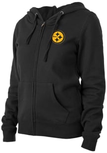 New Era Pittsburgh Steelers Womens Black Fleece Long Sleeve Full Zip Jacket