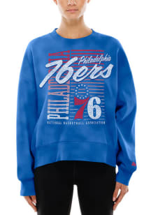 New Era Philadelphia 76ers Womens Blue Throwback Crew Sweatshirt