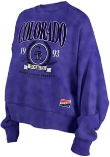 New Era Colorado Rockies Womens Purple Washed Crew Sweatshirt