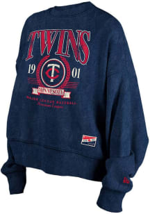 New Era Minnesota Twins Womens Navy Blue Washed Crew Sweatshirt