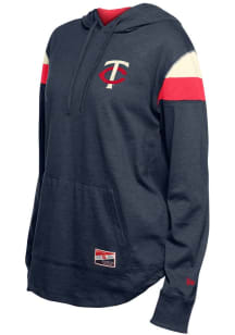 New Era Minnesota Twins Womens Navy Blue Curved Hooded Sweatshirt