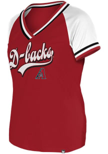 New Era Arizona Diamondbacks Womens Red Double Short Sleeve T-Shirt