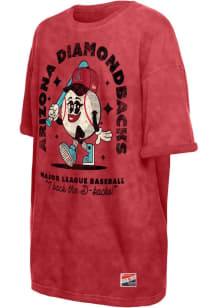 New Era Arizona Diamondbacks Womens Red Oversized Short Sleeve T-Shirt