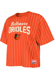 New Era Baltimore Orioles Womens Orange Throwback Short Sleeve T-Shirt