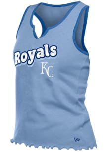 New Era Kansas City Royals Womens Light Blue Lettuce Tank Top