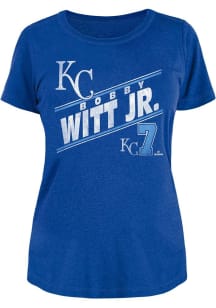 Bobby Witt Jr Kansas City Royals Womens Blue Jersey Player T-Shirt
