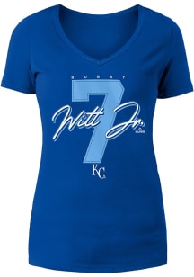 Bobby Witt Jr Kansas City Royals Womens Blue Jersey Player T-Shirt