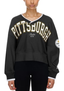 New Era Pittsburgh Steelers Womens Black Injection Crew Sweatshirt
