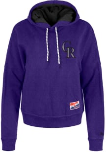 New Era Colorado Rockies Womens Purple Washed Hooded Sweatshirt