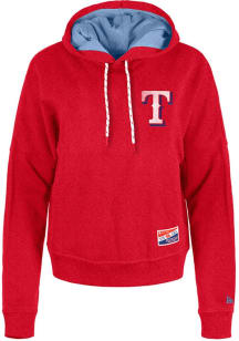 New Era Texas Rangers Womens Blue Washed Hooded Sweatshirt