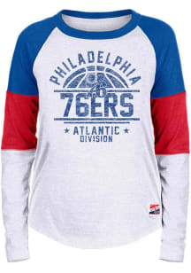 New Era Philadelphia 76ers Womens Blue Contrast LS Tee
