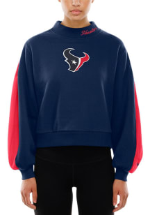 New Era Houston Texans Womens Navy Blue Sport Crew Sweatshirt