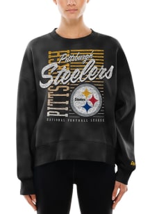 New Era Pittsburgh Steelers Womens Black Throwback Crew Sweatshirt