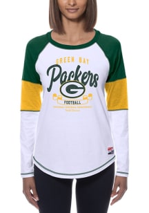 New Era Green Bay Packers Womens Green Throwback LS Tee