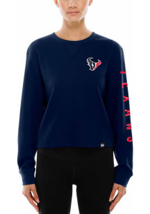 New Era Houston Texans Womens Navy Blue Sport LS Tee