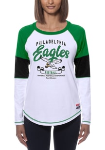 New Era Philadelphia Eagles Womens White Throwback LS Tee