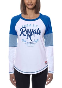 New Era Kansas City Royals Womens White Throwback LS Tee