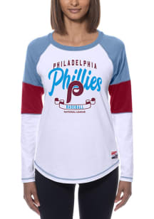 New Era Philadelphia Phillies Womens White Throwback LS Tee