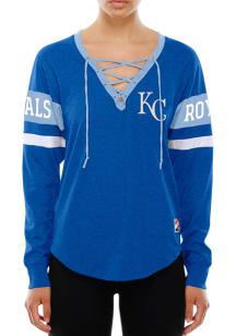 New Era Kansas City Royals Womens Blue Throwback LS Tee
