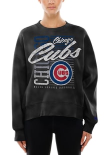 New Era Chicago Cubs Womens Black Throwback Crew Sweatshirt