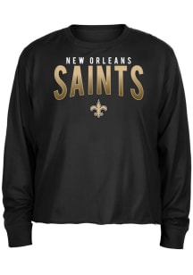 New Era New Orleans Saints Womens Black Active LS Tee