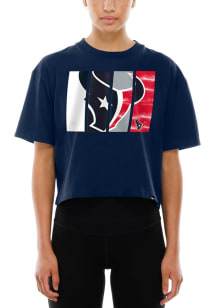 New Era Houston Texans Womens Navy Blue Sport Short Sleeve T-Shirt