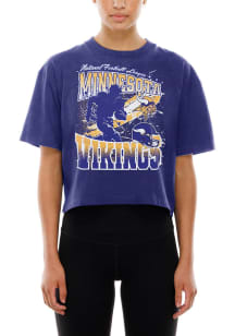 New Era Minnesota Vikings Womens Purple Sport Crop Short Sleeve T-Shirt