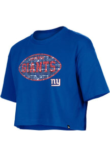 New Era New York Giants Girls Blue Football Flip Sequin Short Sleeve Fashion T-Shirt