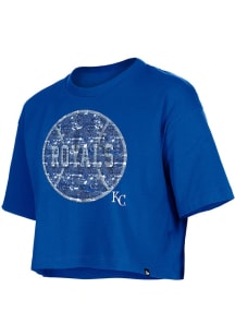 New Era Kansas City Royals Girls Blue Baseball Flip Sequin Short Sleeve Fashion T-Shirt