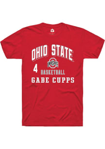 Gabe Cupps Ohio State Buckeyes Red NIL Arch Logo Short Sleeve Player T Shirt