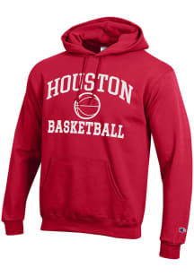 Champion Houston Cougars Mens Red Icon Basketball Powerblend Long Sleeve Hoodie