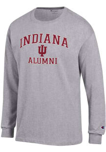 Champion Indiana Hoosiers Grey Logo Alumni Jersey Long Sleeve T Shirt