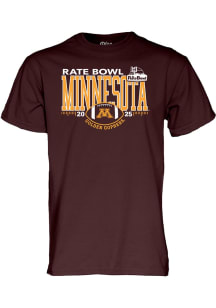 Blue 84 Minnesota Golden Gophers Maroon 2025 Rate Bowl Short Sleeve T Shirt