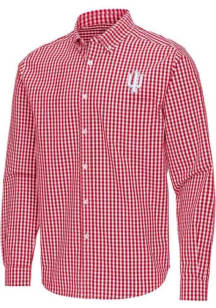 Antigua Indiana Hoosiers Mens Red Ellis Long Sleeve Dress Shirt