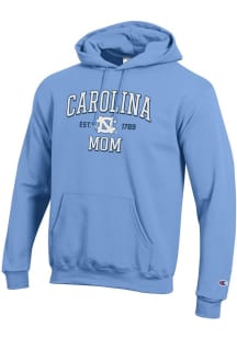 Champion North Carolina Tar Heels Mens Light Blue EST Date Mom Powerblend Long Sleeve Hoodie