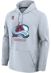 Colorado Avalanche Mens Ash 2026 Playoff Participant Hood