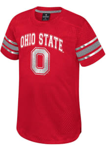 Colosseum Ohio State Buckeyes Toddler Girls Red Aunt Trixie Short Sleeve Dress