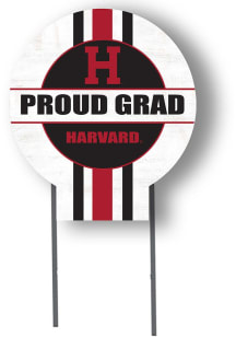 Harvard Crimson KH Sports Fan 20x20 Circle Yard Sign with Stakes Proud Grad Yard Sign - White