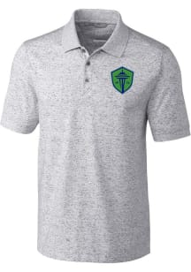 Cutter and Buck Seattle Sounders FC Mens Graphite Advantage Space Dye Short Sleeve Polo