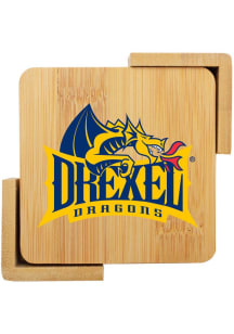Drexel Dragons 4 pack wooden Coaster - Navy Blue