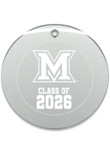 Miami RedHawks Class of 2026 Round Ornament - White