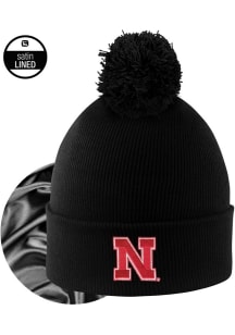 LogoFit Nebraska Cornhuskers Black Monroe Womens Knit Hat