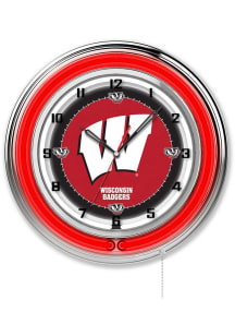 Wisconsin Badgers 19in Neon Wall Clock