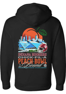 Something Inked Indiana Hoosiers Mens Black 2026 Peach Bowl Stadium Long Sleeve Hoodie