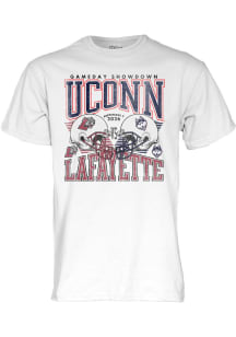 Blue 84 UConn Huskies White Football vs Lafayette College Short Sleeve T Shirt