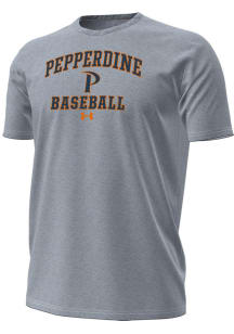 Under Armour Pepperdine Waves Grey Baseball Performance Short Sleeve T Shirt