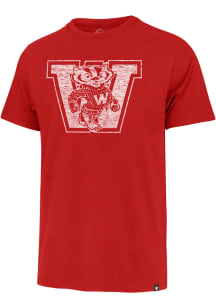 47 Wisconsin Badgers Red Premier Franklin Short Sleeve Fashion T Shirt